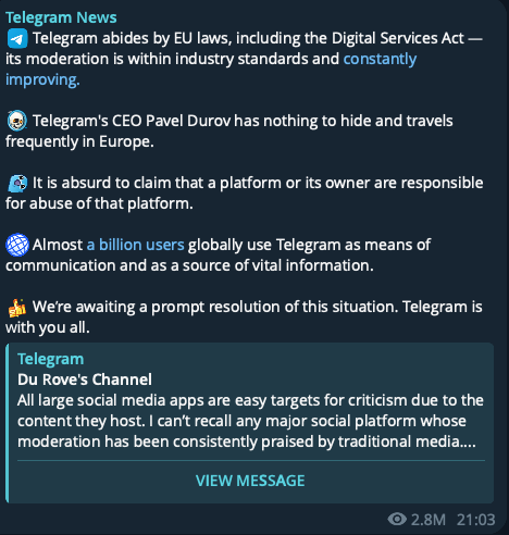 Telegram CEO Durov