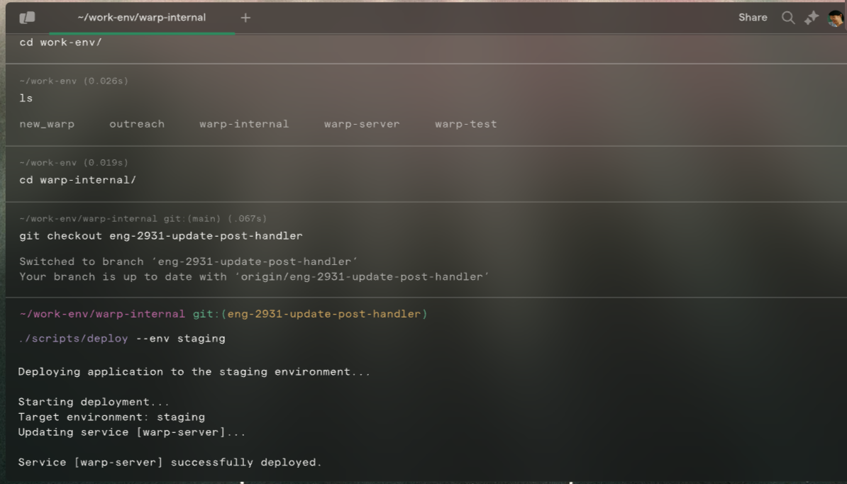 terminale-Warp-DevOps, AI-Warp-prompt
